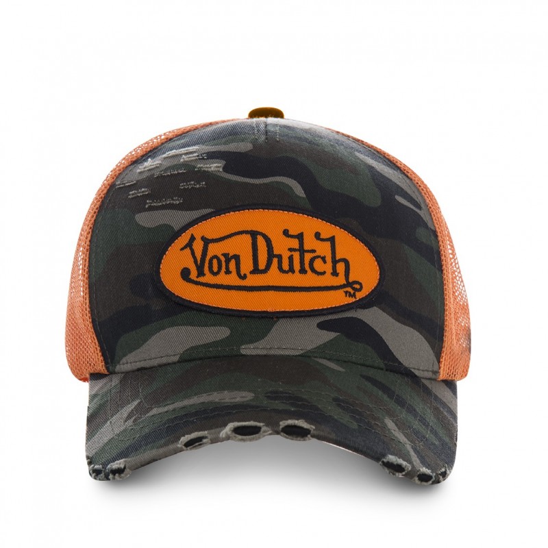 Casquette Von Dutch baseball Camouflage filet Orange - Von Dutch