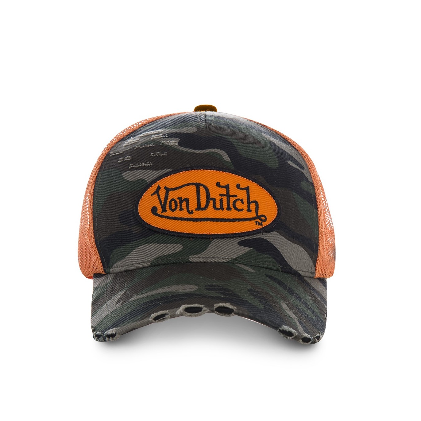Casquette baseball homme Von Dutch Camouflage filet Orange - Von Dutch