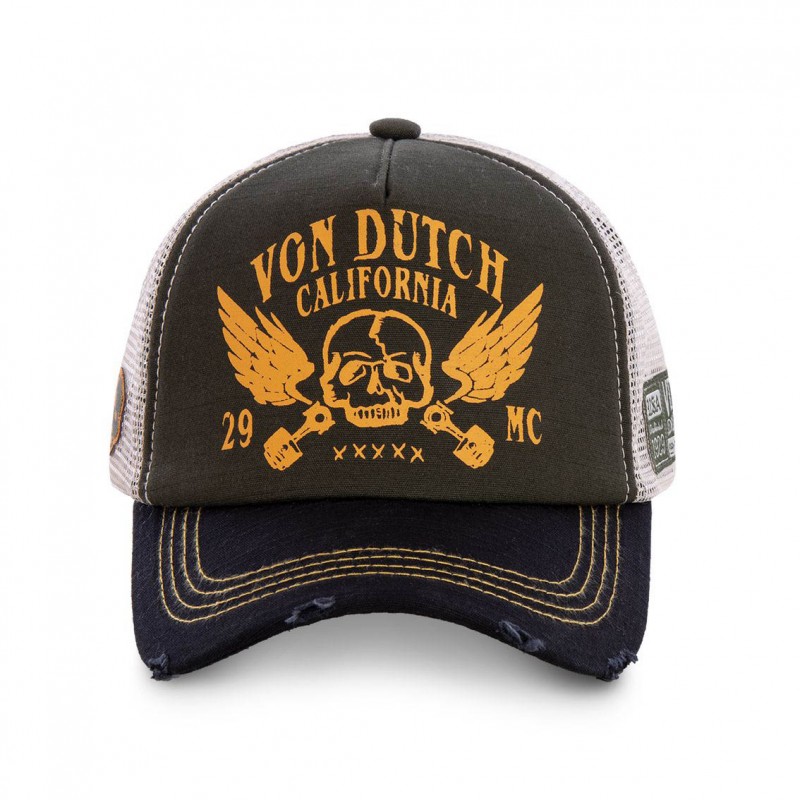 Casquette Vondutch Verte Trucker Snapback effet Usé CREW Vondutch - 2