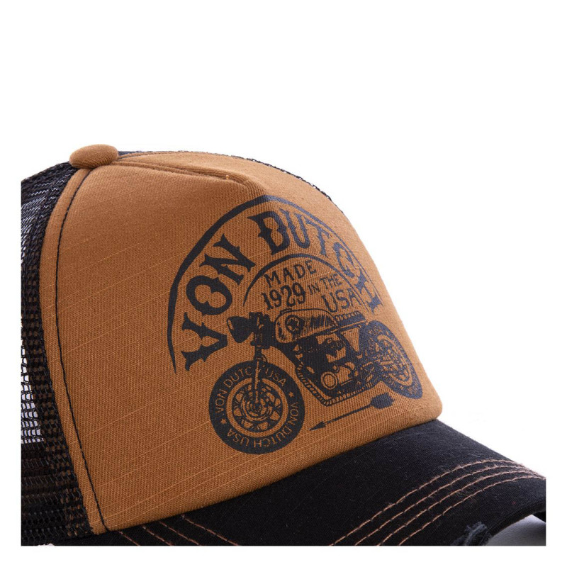 Casquette Vondutch Marron Trucker Snapback effet Usé CREW Vondutch - 3