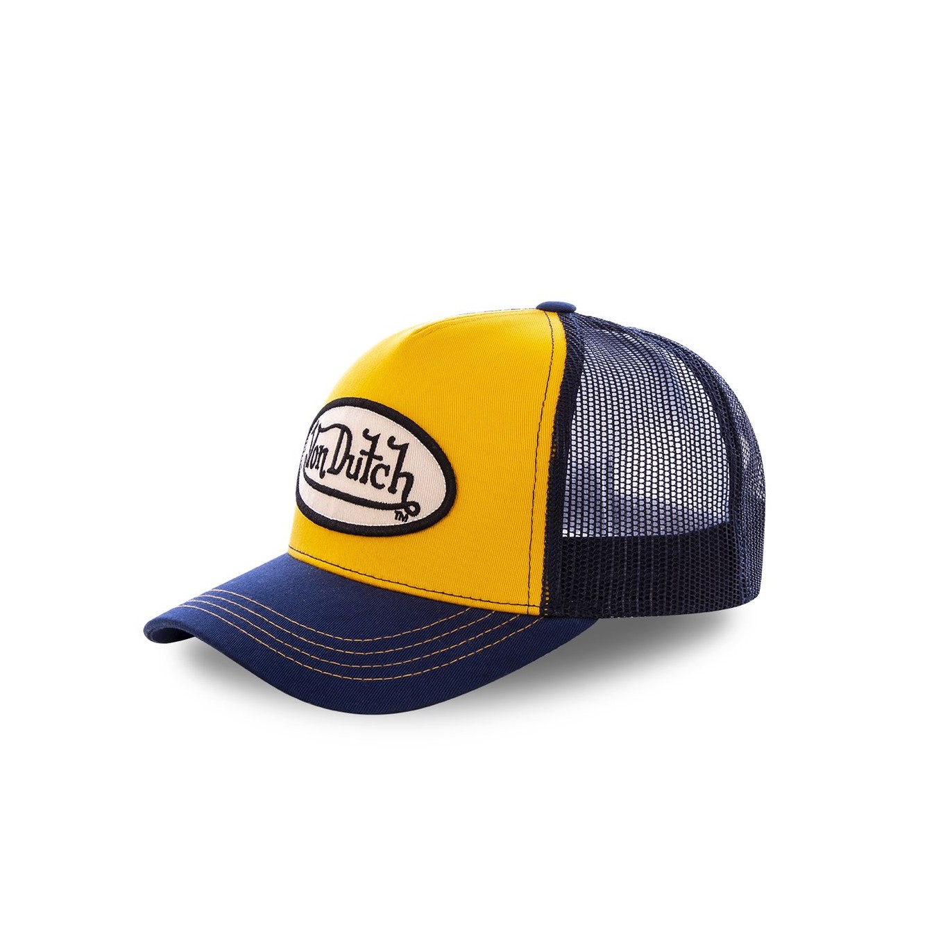 Von Dutch baseball cap in yellow and navy - Von Dutch