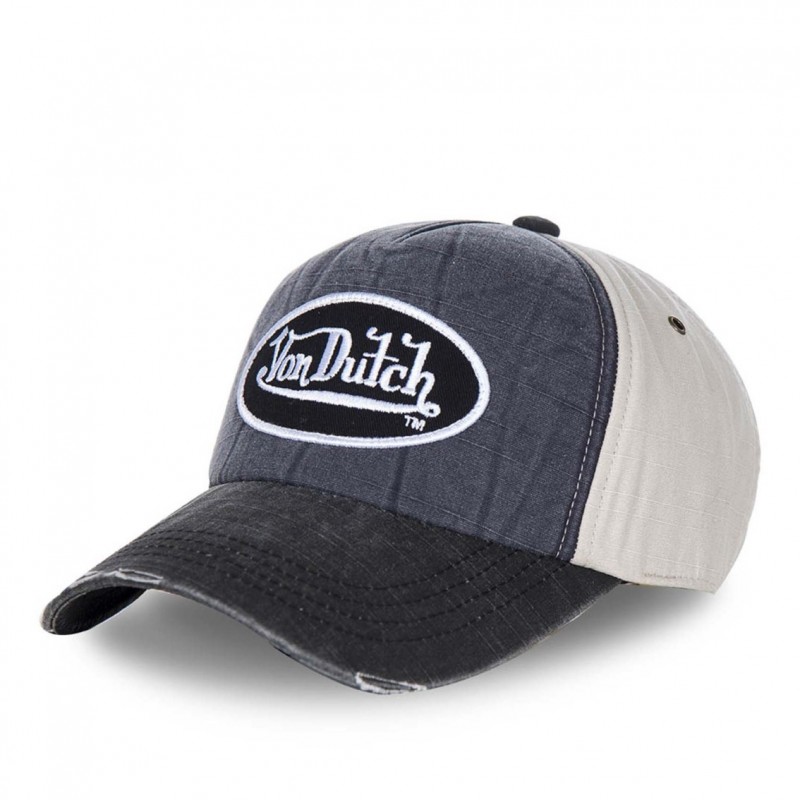 Casquette Vondutch Grise Baseball Scratch effet Usé JACK Vondutch - 1