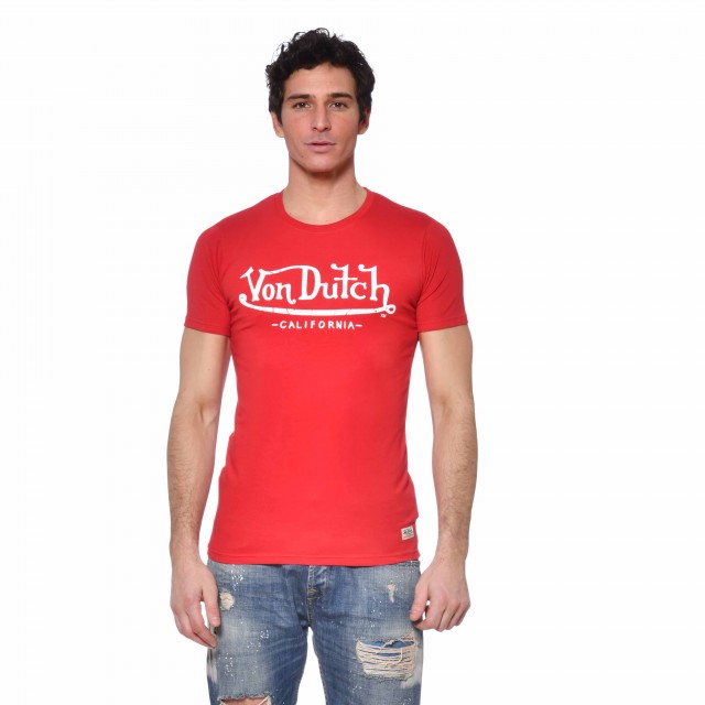 Men's Von Dutch Life red slim fit T-shirt Vondutch - 1