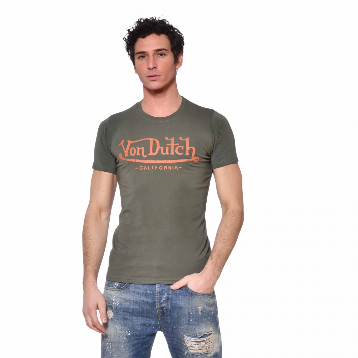 Tee Shirt Vert coupe Slim Col rond LIFE | Homme - Vondutch Vondutch - 1