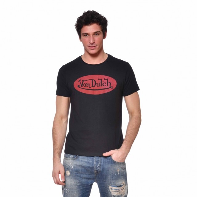 Men's Von Dutch Front black cotton T-shirt Vondutch - 1