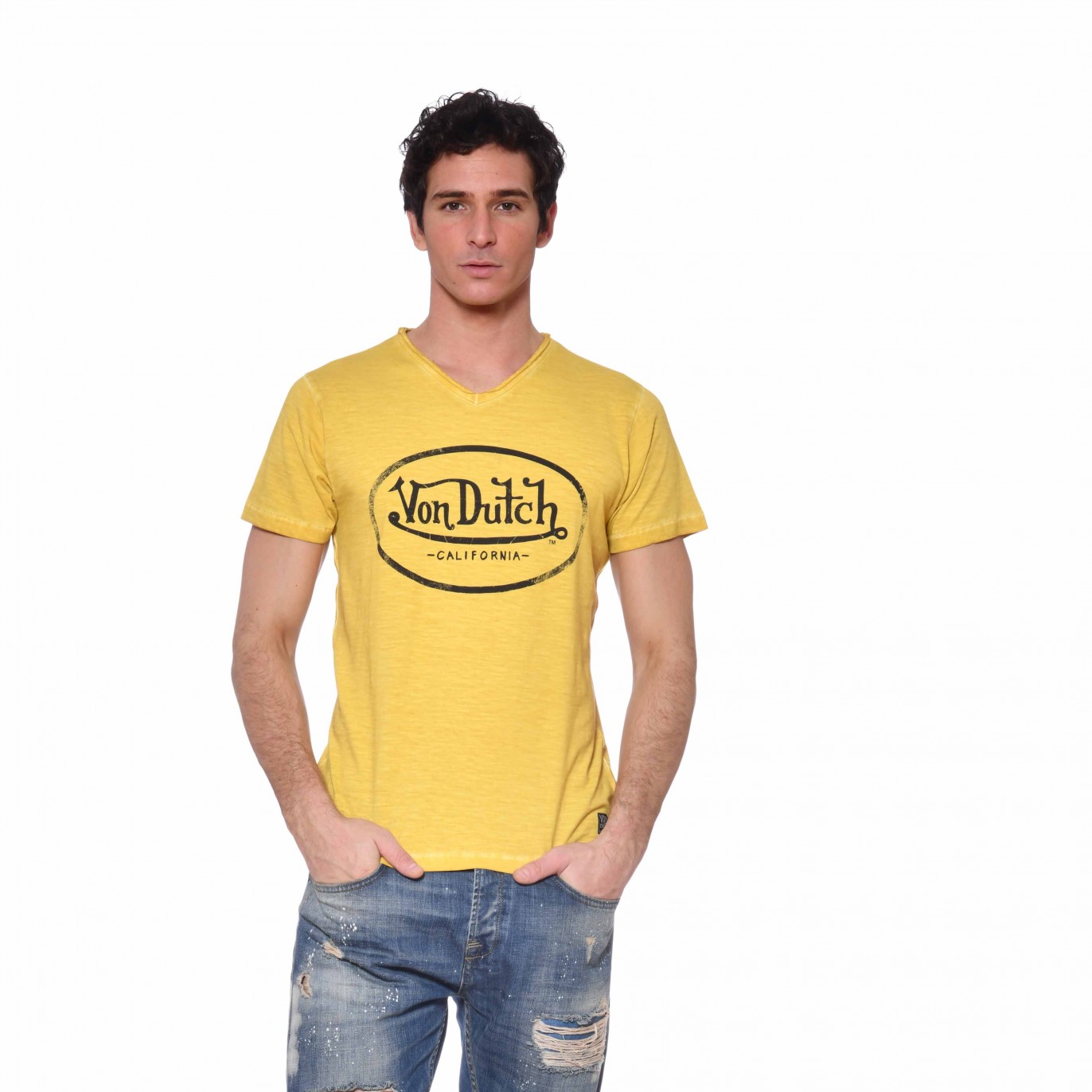 T-shirt Von Dutch homme Col en V Ron Vondutch - 1