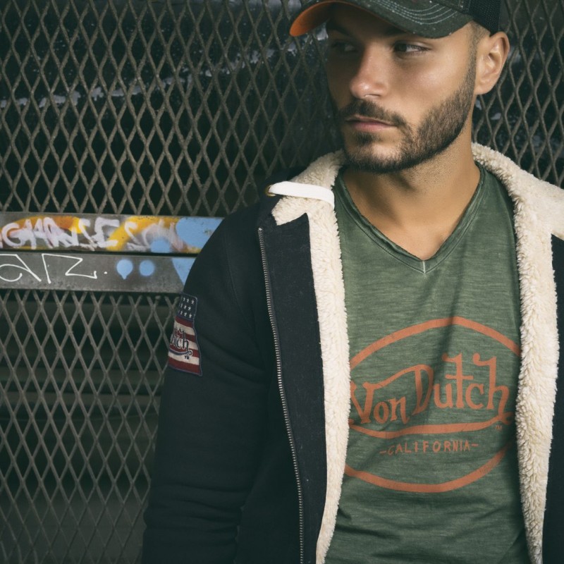 Men's Von Dutch Ron kakhi slim fit T-shirt Vondutch - 3