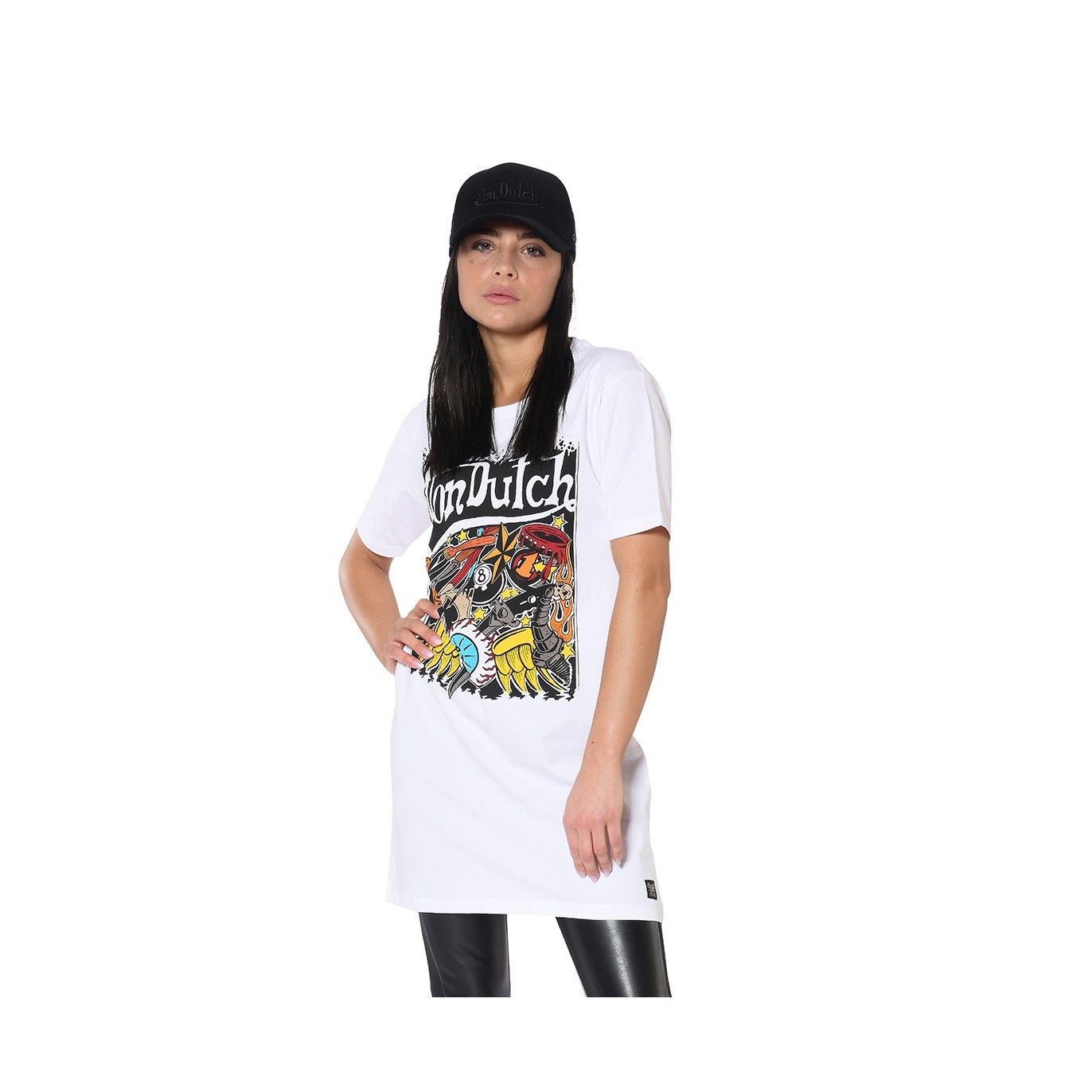 T-shirt femme Oversize col rond Kustom Art Carrie Vondutch - 1