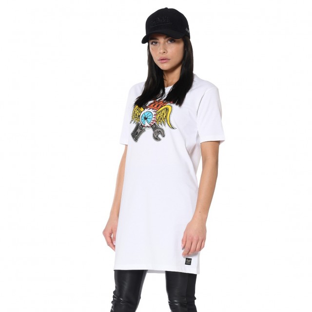 T-shirt femme Oversize col rond Kustom Art Debbie Vondutch - 1