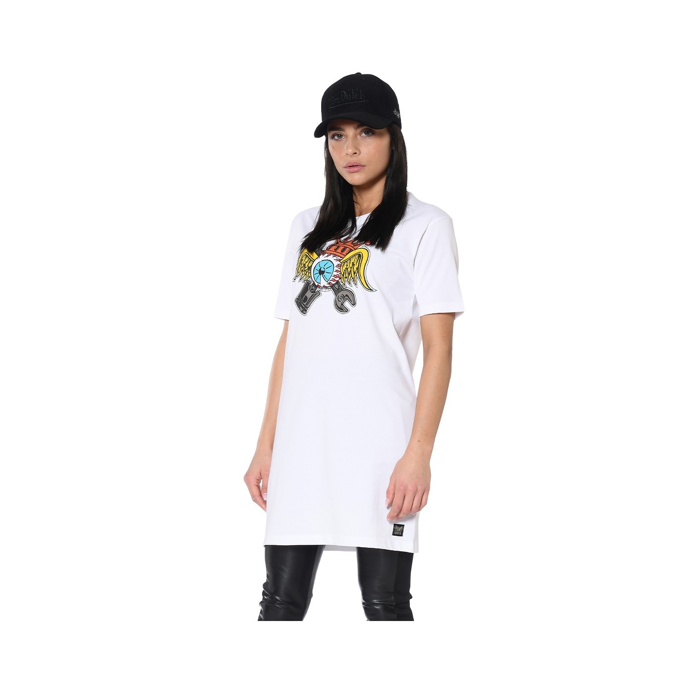 T-shirt femme Oversize col rond Kustom Art Debbie Vondutch - 1
