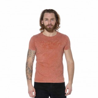 T-shirt Von Dutch homme col rond effet usé et brodé One Vondutch - 1